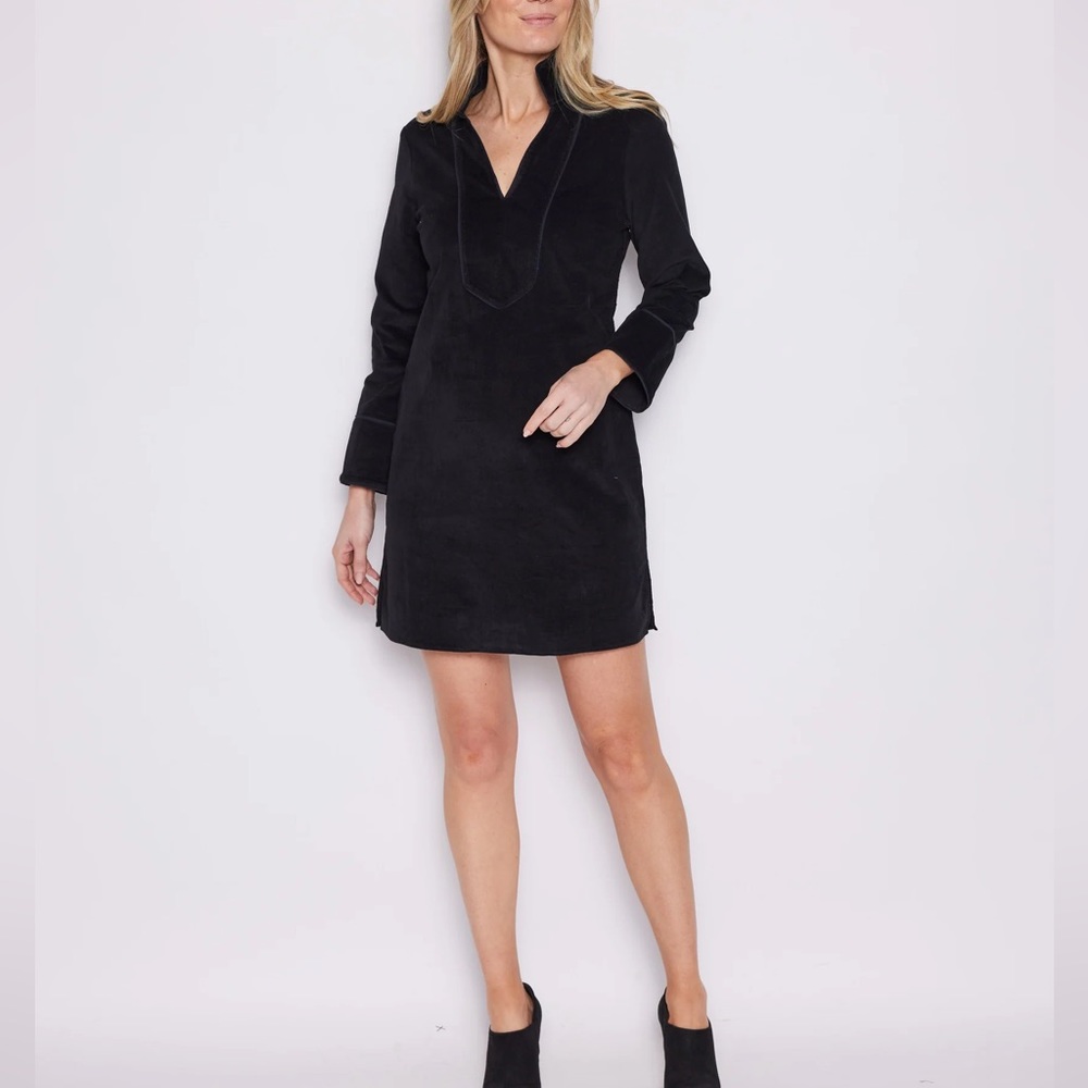 NWT Sail To Sable Black Long Sleeve Corduroy Tunic Dress In Black, M